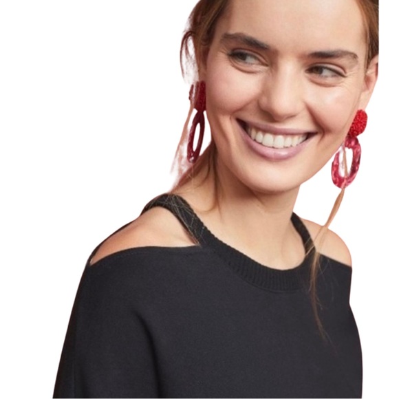 Anthropologie MAEVE French Terry Cold Shoulder Sweatshirt Sz. Medium - Picture 4 of 7